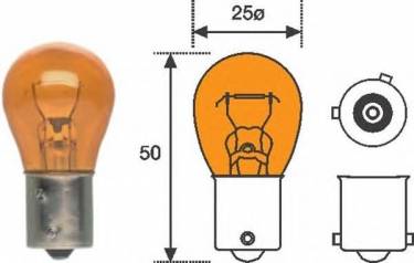 Лампа PY21W Желт (косые конт) Logan14- 9939039SX