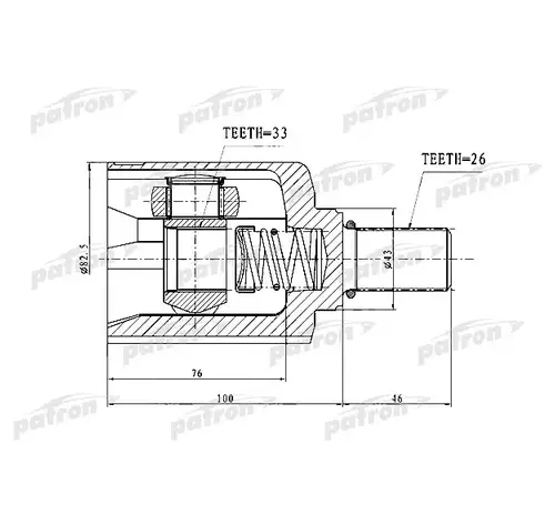 Граната внутренняя Duster F4R 4WD,Sandero -14 L AKП 26-33 PCV1727